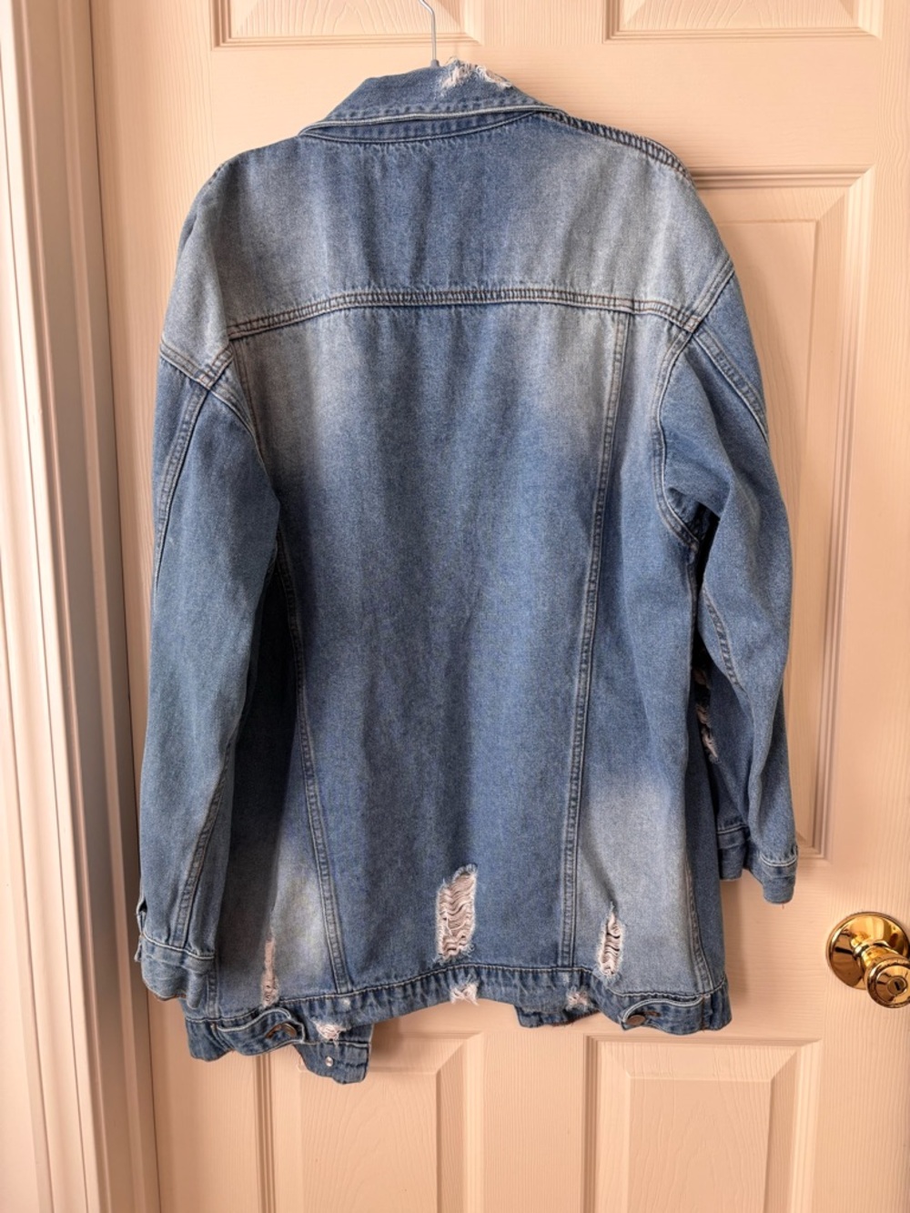 Distressed Denim Jacket Shacket - Picture 2 of 3